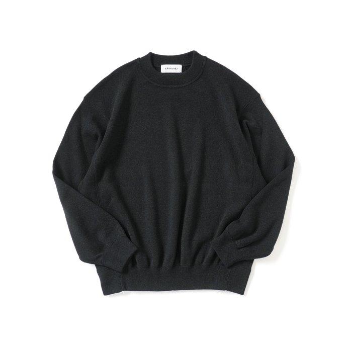 reverve リバーブ / RV22W006 Wool Sweat Crewneck - Black ウールスウェットクルーネック ブラック | 