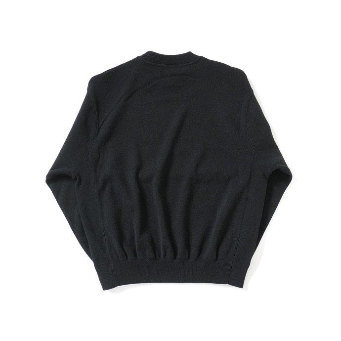 reverve リバーブ / RV22W006 Wool Sweat Crewneck - Black ウールスウェットクルーネック ブラック |  | 01