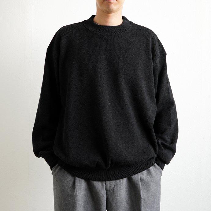 reverve リバーブ / RV22W006 Wool Sweat Crewneck - Black ウールスウェットクルーネック ブラック |  | 05