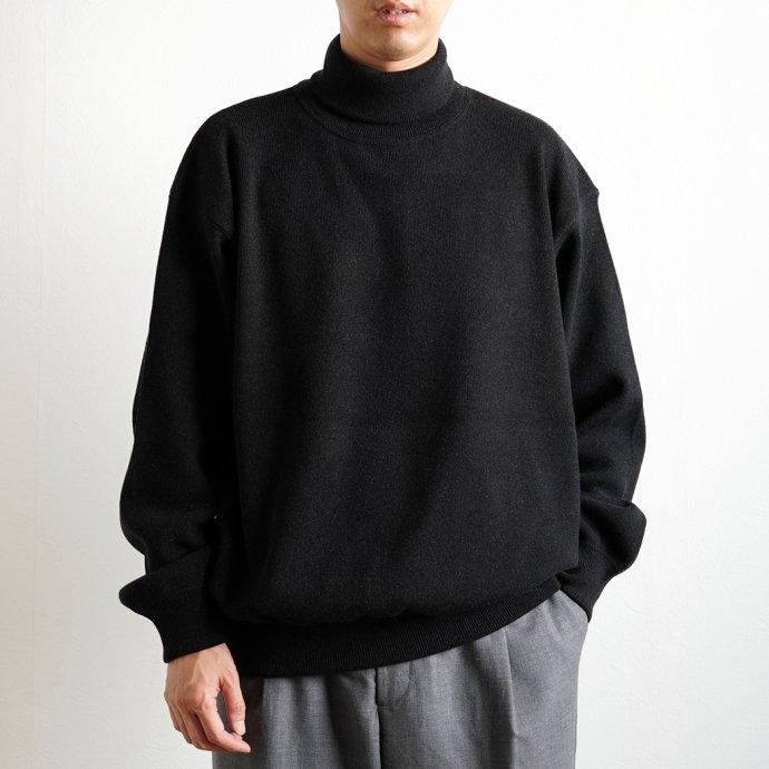 reverve リバーブ / RV22W007 Wool Sweat Turtleneck - Black ウールスウェットタートルネック ブラック |  | 05