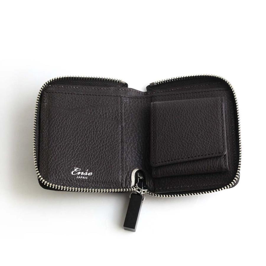 Ense（アンサ） / sew132 wood zipper mini wallet ミニウォレット - 全4色 コンパクト 財布 ミニ ウォレット 小さい 2つ折り 黒 グレージュ ブラウン ブルー … | Ense | 02