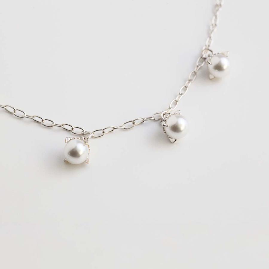 【廃番商品】hirondelle et pepin / silver925 sv-23ss-35 ラ ボア ラクテ チェーンバングル - パール | hirondelle | 01