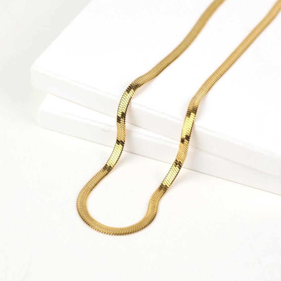 sinc (シンク) / フラット スネークチェーン ネックレス 3mm 平打ち NG05 ゴールド 重ね付け シンプル ネックレス チェーン 幅広タイプ 20代 30代 40代 50代 6… |  | 02