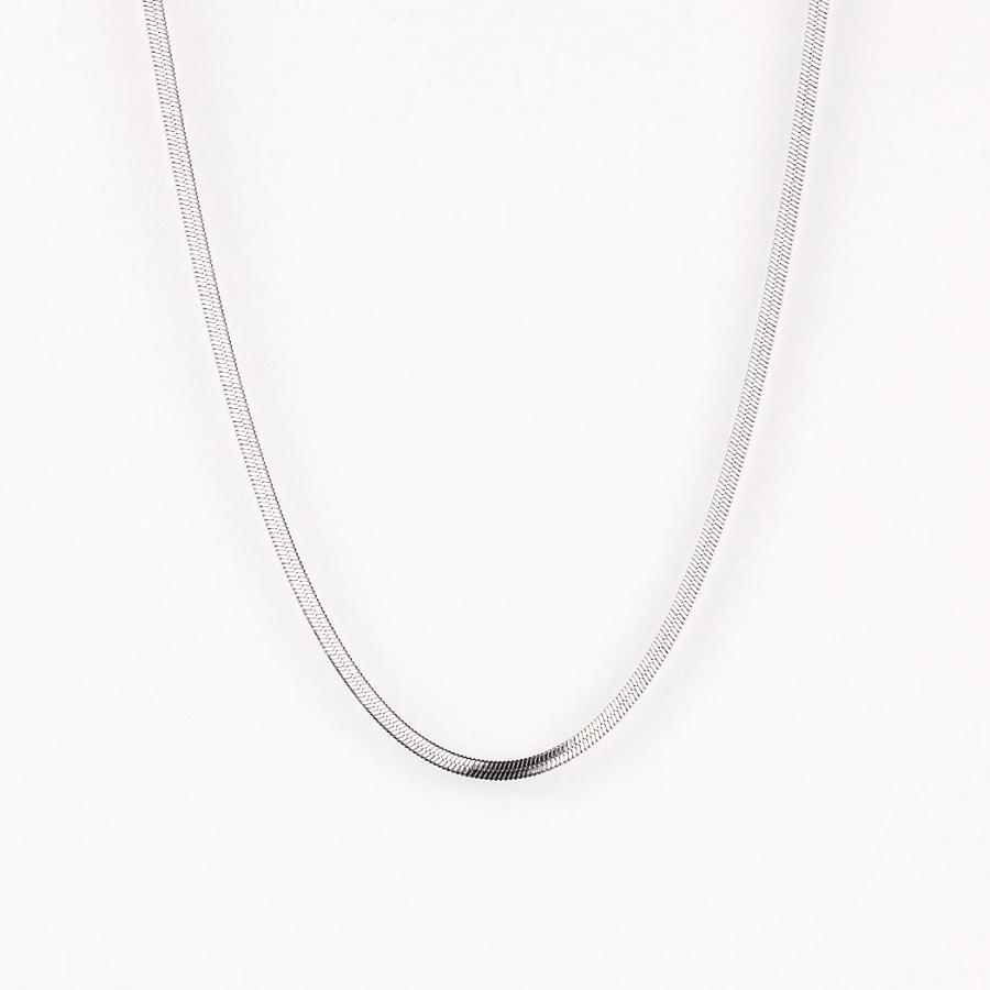 sinc (シンク) / フラット スネークチェーン ネックレス 3mm 平打ち NS05 シルバー 重ね付け シンプル ネックレス チェーン 幅広タイプ 20代 30代 40代 50代 6… | 