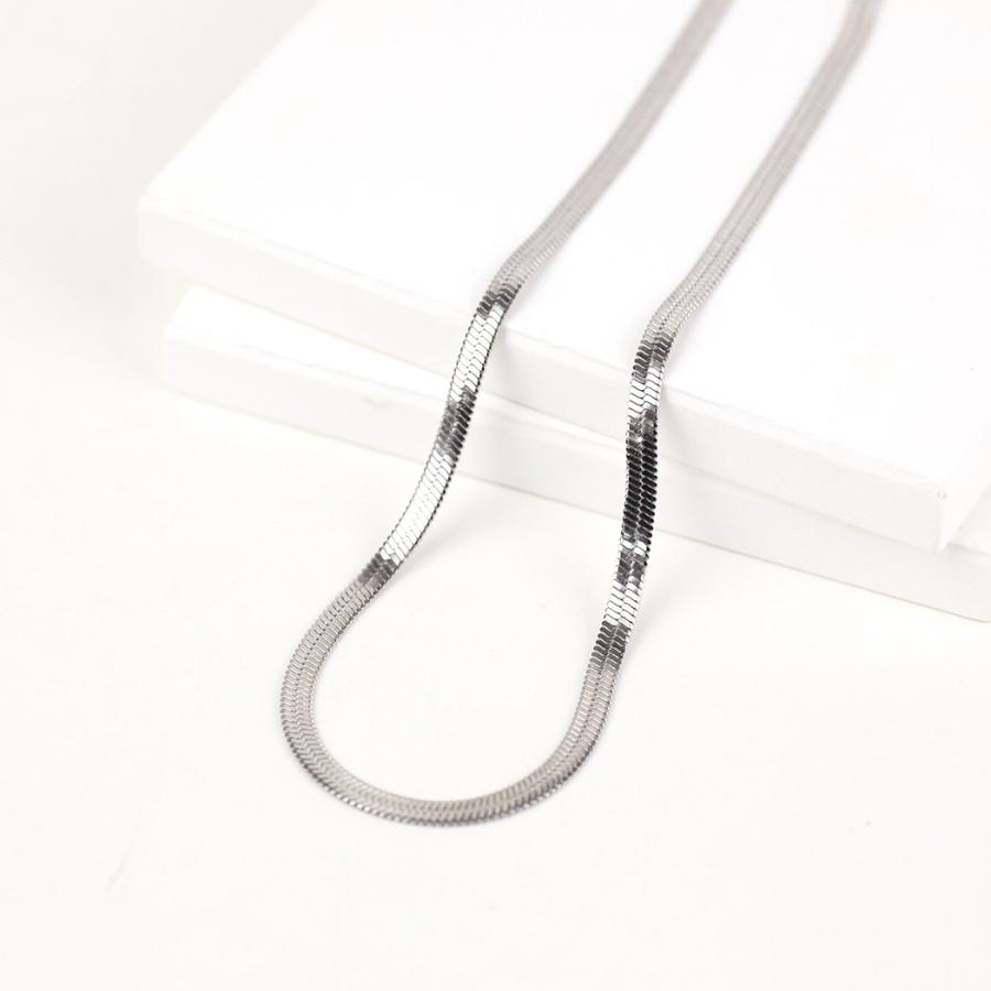 sinc (シンク) / フラット スネークチェーン ネックレス 3mm 平打ち NS05 シルバー 重ね付け シンプル ネックレス チェーン 幅広タイプ 20代 30代 40代 50代 6… |  | 02