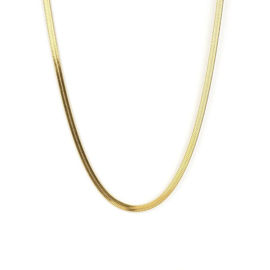 sinc (シンク) / ワイド スネークチェーン ネックレス 4mm 平打ち 幅広 NG06 ゴールド 重ね付け シンプル ネックレス チェーン 幅広タイプ 20代 30代 40代 50… | 