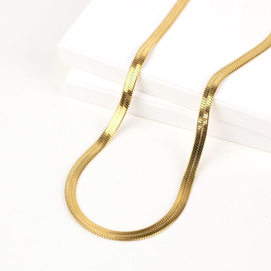 sinc (シンク) / ワイド スネークチェーン ネックレス 4mm 平打ち 幅広 NG06 ゴールド 重ね付け シンプル ネックレス チェーン 幅広タイプ 20代 30代 40代 50… |  | 02