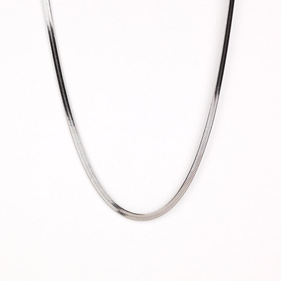 sinc (シンク) / ワイド スネークチェーン ネックレス 4mm 平打ち 幅広 NS06 シルバー 重ね付け シンプル ネックレス チェーン 幅広タイプ 20代 30代 40代 50… | 