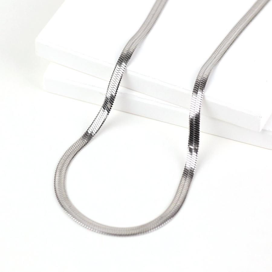 sinc (シンク) / ワイド スネークチェーン ネックレス 4mm 平打ち 幅広 NS06 シルバー 重ね付け シンプル ネックレス チェーン 幅広タイプ 20代 30代 40代 50… |  | 02