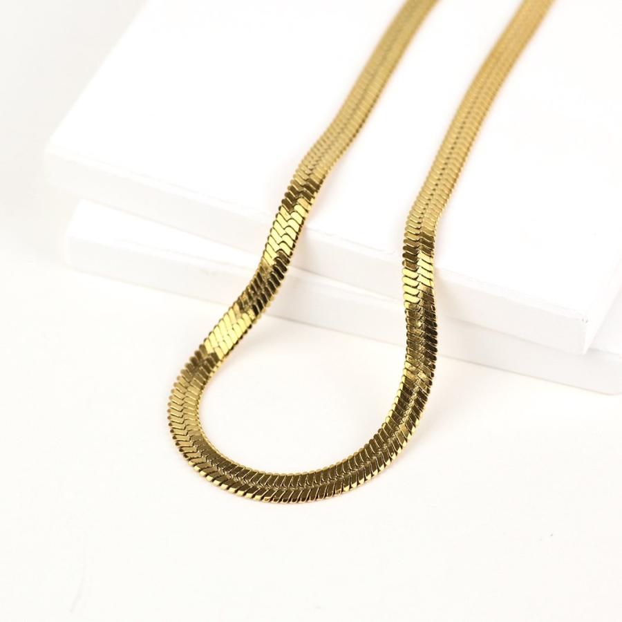 sinc (シンク) / ワイド スネークチェーン ネックレス 5mm 平打ち 幅広 NG07 ゴールド 重ね付け シンプル ネックレス チェーン 幅広タイプ 20代 30代 40代 50… |  | 02