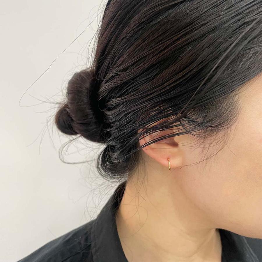 【廃番商品】hirondelle et pepin (イロンデールエペパン) / k18 gpk18-02 シンプル 円形 フープピアス S イエローゴールド (片耳タイプ) | hirondelle | 03