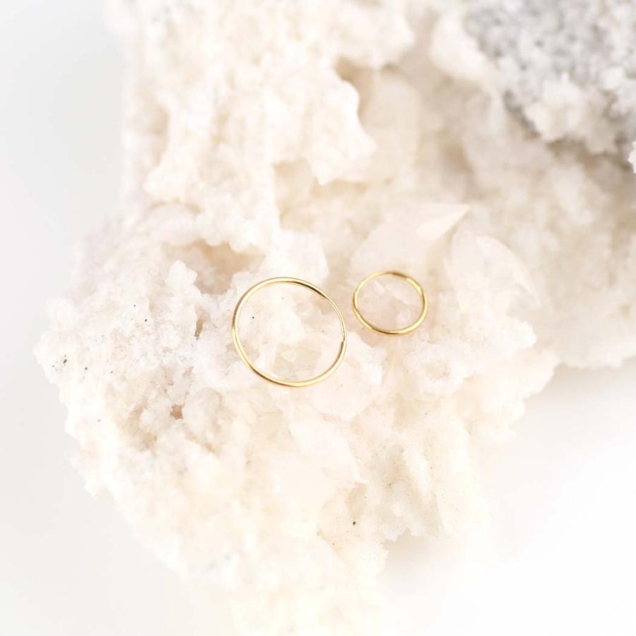 【廃番商品】hirondelle et pepin (イロンデールエペパン) / k18 gpk18-02 シンプル 円形 フープピアス S イエローゴールド (片耳タイプ) | hirondelle | 04