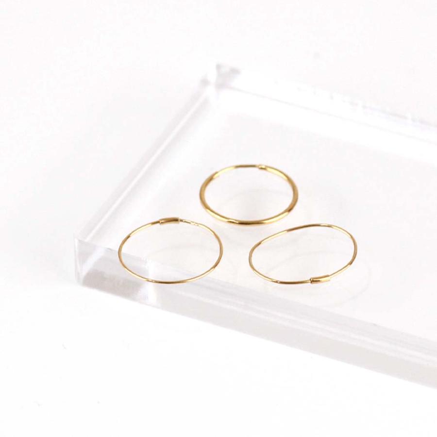 【廃番商品】hirondelle et pepin (イロンデールエペパン) / k18 gpk18-03 シンプル 円形 フープピアス M 細幅 イエローゴールド (片耳タイプ) | hirondelle | 04