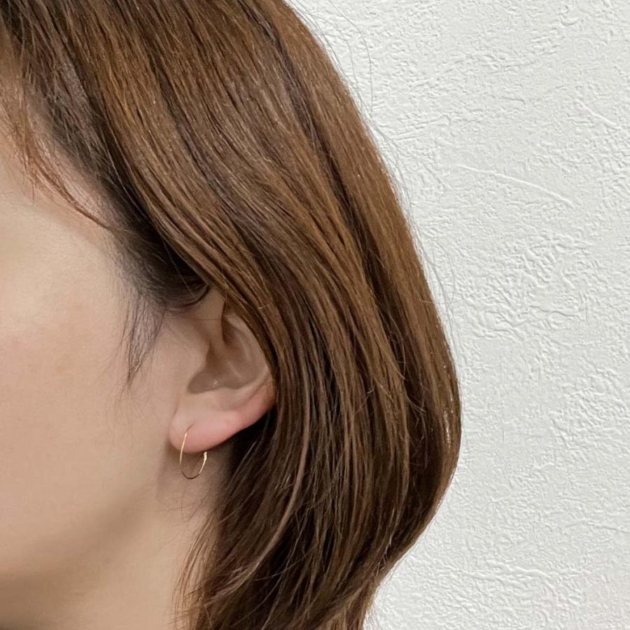 【廃番商品】hirondelle et pepin (イロンデールエペパン) / k18 gpk18-04 シンプル 楕円形 オーバルフープピアス M イエローゴールド (片耳タイプ) | hirondelle | 04