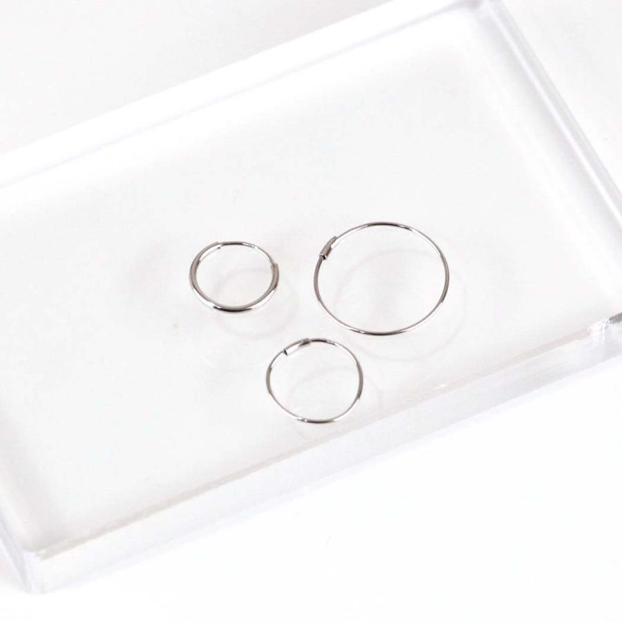 【廃番商品】hirondelle et pepin (イロンデールエペパン) / k14 wpk14-02 シンプル 円形 フープピアス S ホワイトゴールド (片耳タイプ) | hirondelle | 04