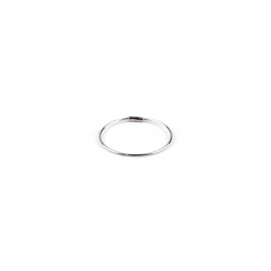 【廃番商品】hirondelle et pepin (イロンデールエペパン) / k14 wpk14-03 シンプル 円形 フープピアス M 細幅 ホワイトゴールド (片耳タイプ) | hirondelle | 02