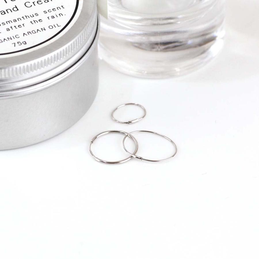 【廃番商品】hirondelle et pepin (イロンデールエペパン) / k14 wpk14-04 シンプル 楕円形 オーバルフープピアス M ホワイトゴールド (片耳タイプ) | hirondelle | 04