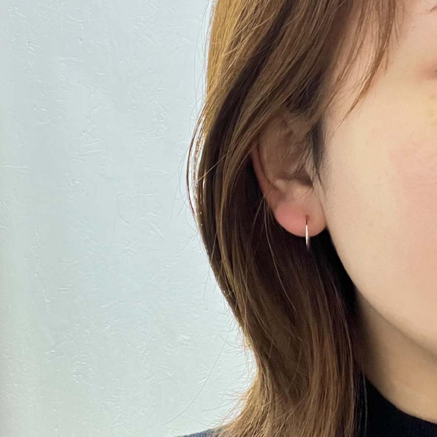 【廃番商品】hirondelle et pepin (イロンデールエペパン) / k14 wpk14-05 シンプル 円形 フープピアス M ホワイトゴールド (片耳タイプ) | hirondelle | 04