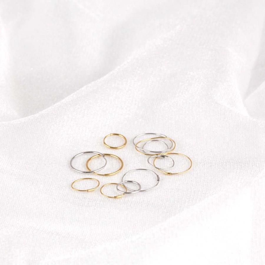 【廃番商品】hirondelle et pepin (イロンデールエペパン) / k18 gpk18-01 シンプル 円形 フープピアス S 細幅 イエローゴールド (片耳タイプ) | hirondelle | 04