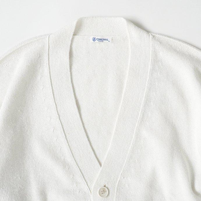 ORCIVAL オーシバル / Vネックカーディガン MEN - White コットンヘンプ ホワイト メンズ #OR-D0050 CHP | ORCIVAL | 02