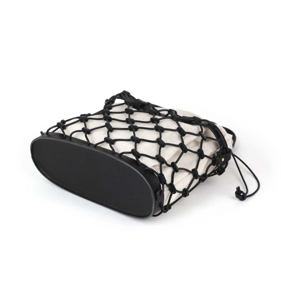 Ense (アンサ) / kago tote k002 巾着付きカゴトート - ブラック × キナリ | Ense | 04