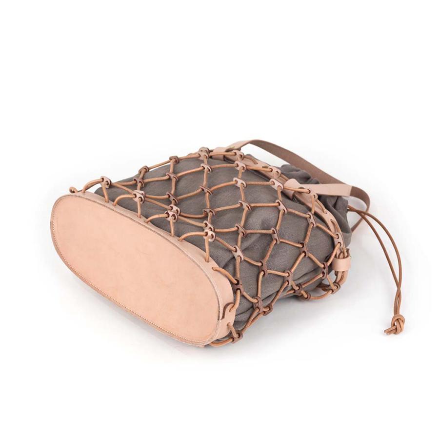 Ense (アンサ) / kago tote k002 巾着付きカゴトート - ナチュラル × グレー | Ense | 04