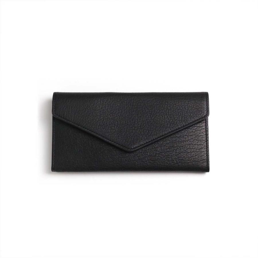 Ense アンサ 長財布 財布 sew135 garcon wallet ロングウォレット ブラック 黒 フラップ カード入れ 小銭入れ 有り 日本製 ゴートレザー 山羊革 あす楽 | Ense