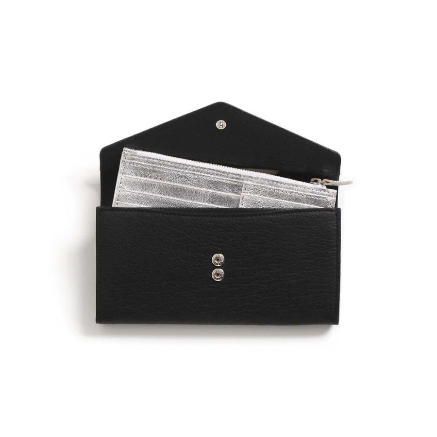 Ense アンサ 長財布 財布 sew135 garcon wallet ロングウォレット ブラック 黒 フラップ カード入れ 小銭入れ 有り 日本製 ゴートレザー 山羊革 あす楽 | Ense | 04