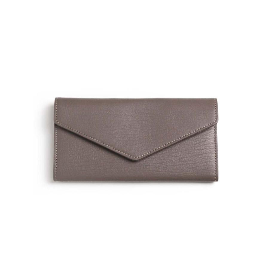 Ense アンサ 長財布 財布 sew135 garcon wallet ロングウォレット グレージュ フラップ カード入れ 小銭入れ 有り 日本製 ゴートレザー 山羊革 あす楽 | Ense