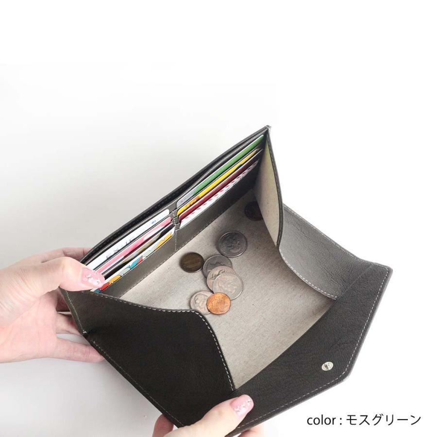 Ense アンサ 長財布 財布 sew135 garcon wallet ロングウォレット グレージュ フラップ カード入れ 小銭入れ 有り 日本製 ゴートレザー 山羊革 あす楽 | Ense | 02