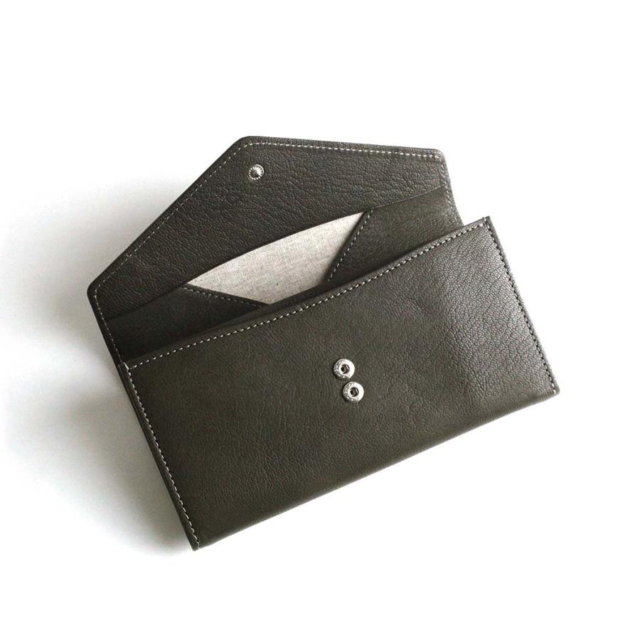 Ense アンサ 長財布 財布 sew135 garcon wallet ロングウォレット モスグリーン フラップ カード入れ 小銭入れ 有り 日本製 ゴートレザー 山羊革 あす楽 | Ense | 03