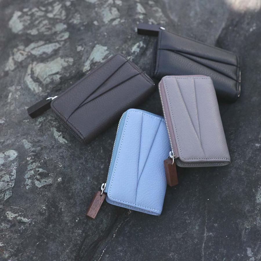 Ense（アンサ） キーケース sew137 wood zipper key case ブラック 黒