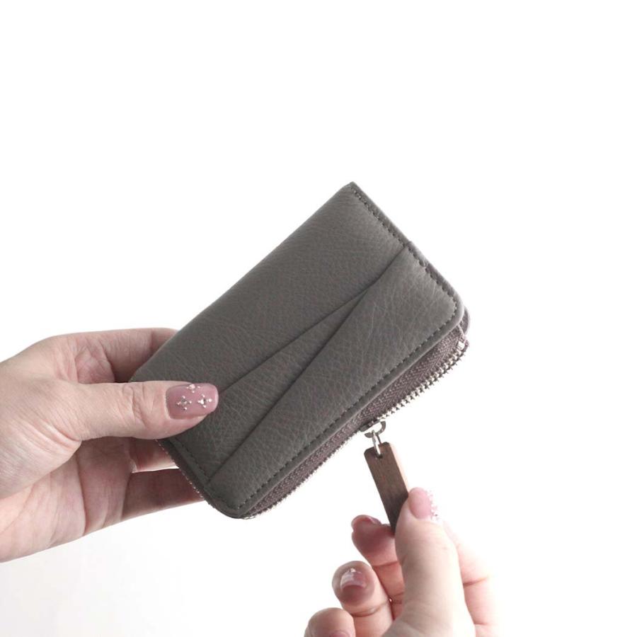 Ense アンサ キーケース sew137 wood zipper key case ブラウン L字 キーホルダー 鍵 スマートキー カード入れ ステアレザー 本革 牛革 日本製 あす楽 | Ense | 02