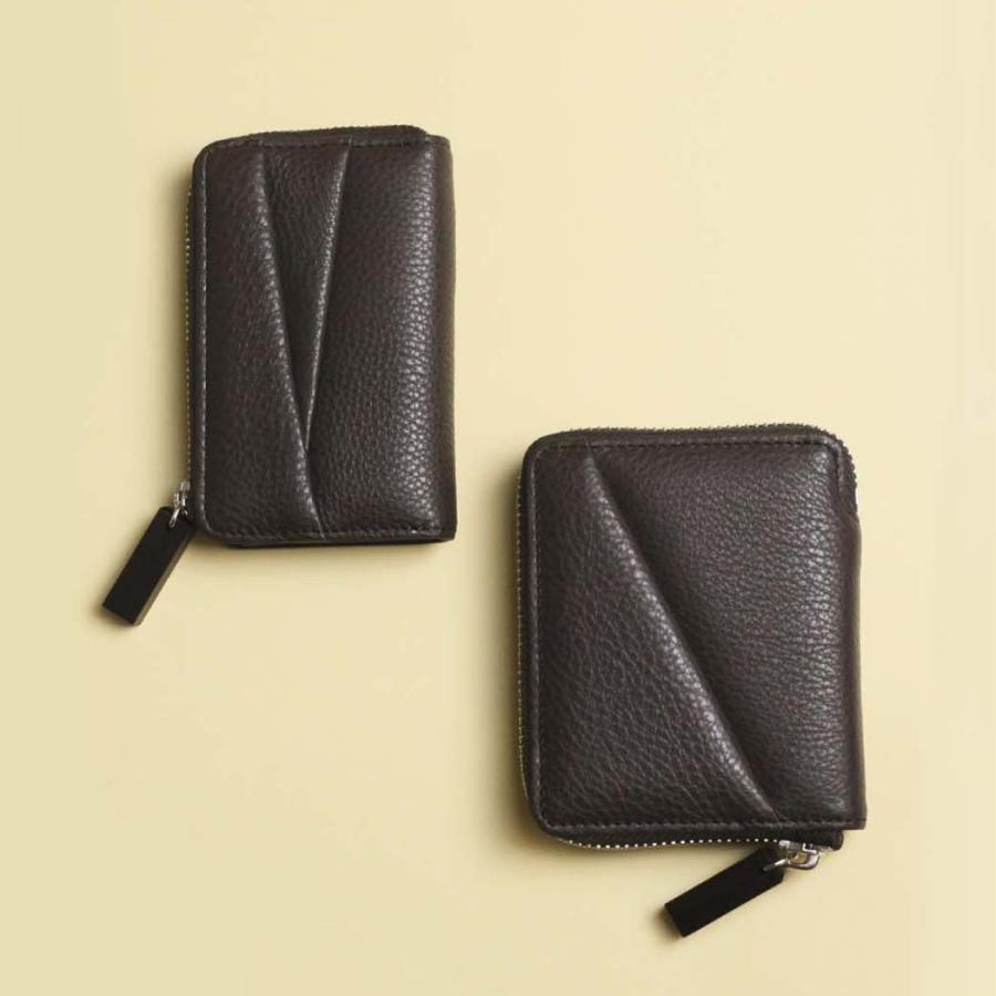 Ense アンサ キーケース sew137 wood zipper key case ブラウン L字