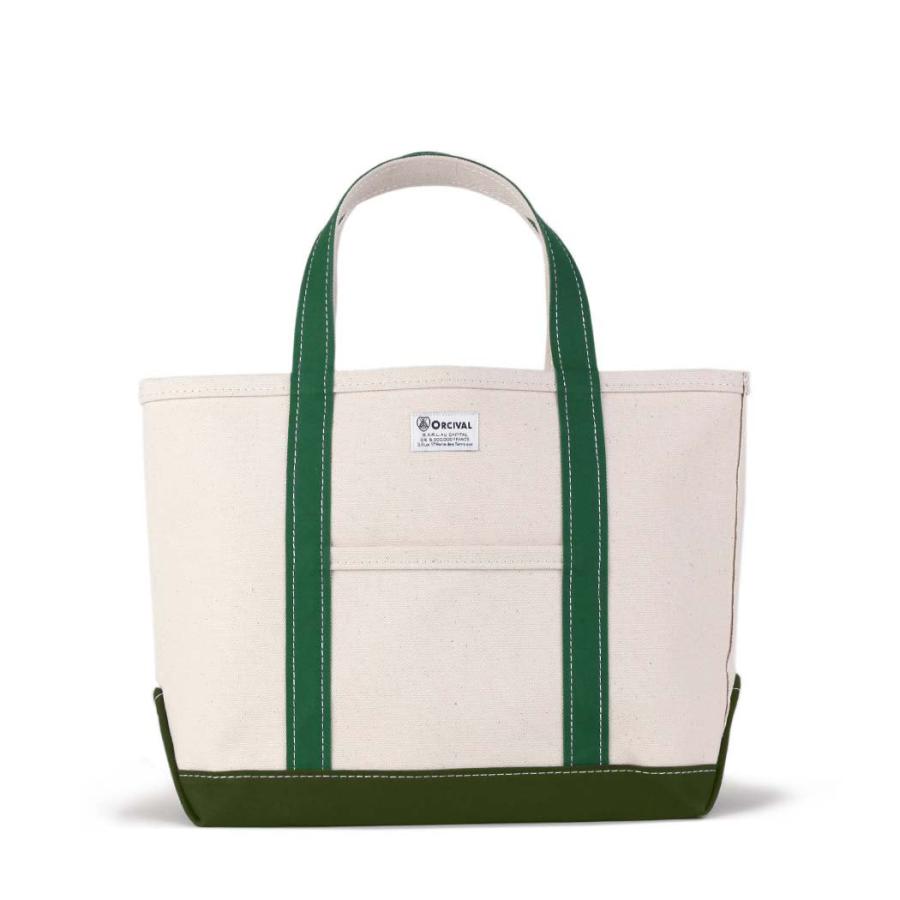ORCIVAL (オーシバル) / RC-7042 HVC キャンバス トート バッグ Mサイズ - ECRU × GREEN × HUNTER GREEN | ORCIVAL