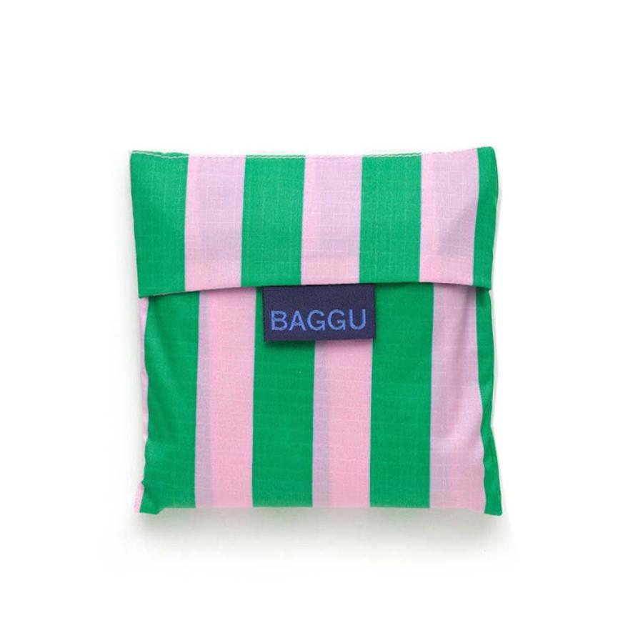 BAGGU バグー STANDARD エコバッグ ストライプ ピンク × グリーン 2023年 新色 バッグ a4 レディース 軽量 洗濯可能 折り畳み コンパクト 大容量 レジバッグ … | BAGGU | 03