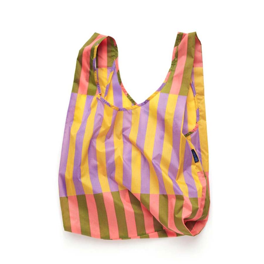 BAGGU バグー STANDARD エコバッグ キルトストライプ 雑誌 Safari 4月号 掲載 2023年 新色 洗濯可能 折り畳み コンパクト 軽量 大容量 レジバッグ 買い物 大き… | BAGGU