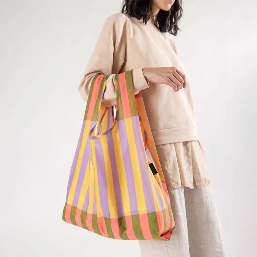 BAGGU STANDARD バグー　エコバック　オレンジ　モーブ　ストライプ BAGGU STANDARD エコバッグ オレンジ モーブ ストライプ バグー