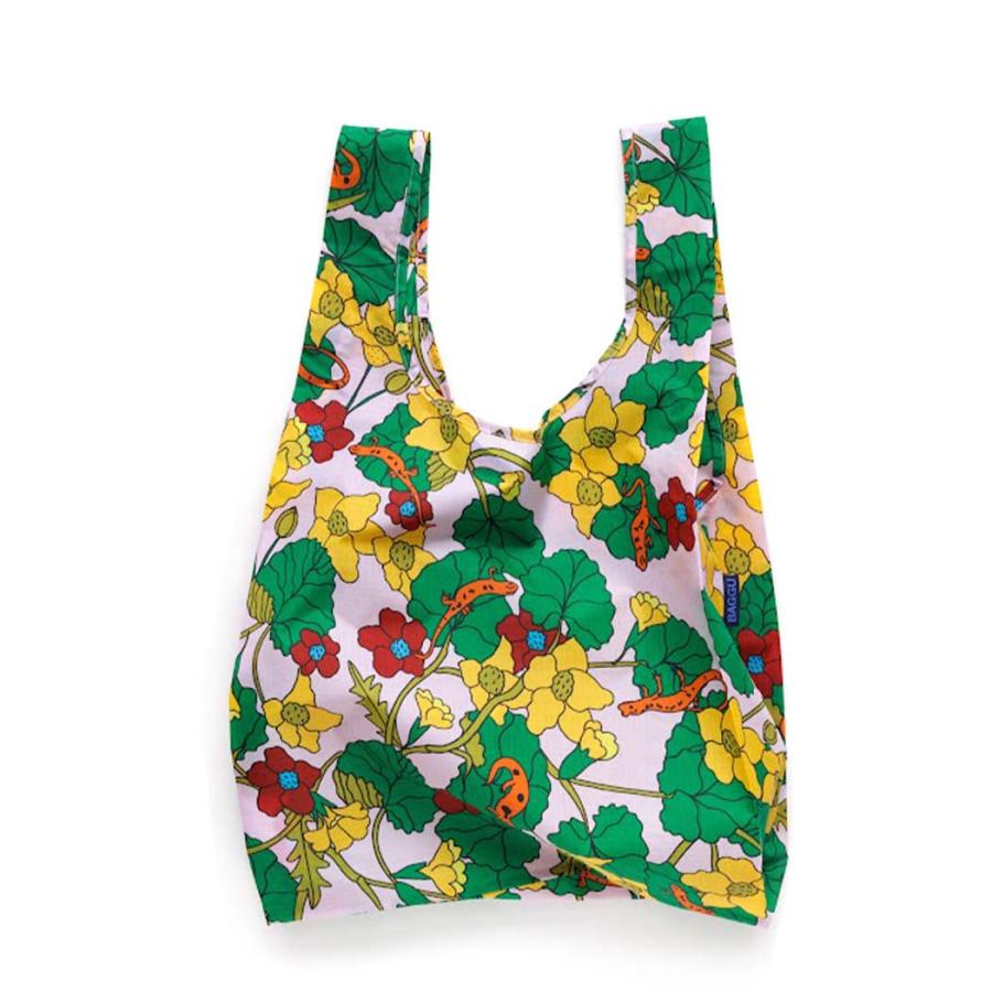 BAGGU バグー STANDARD エコバッグ マリーゴールドｘイモリ 2023年 新色 洗濯可能 折り畳み コンパクト 軽量 大容量 レジバッグ 買い物 大きい レジ袋 コンビ… | BAGGU