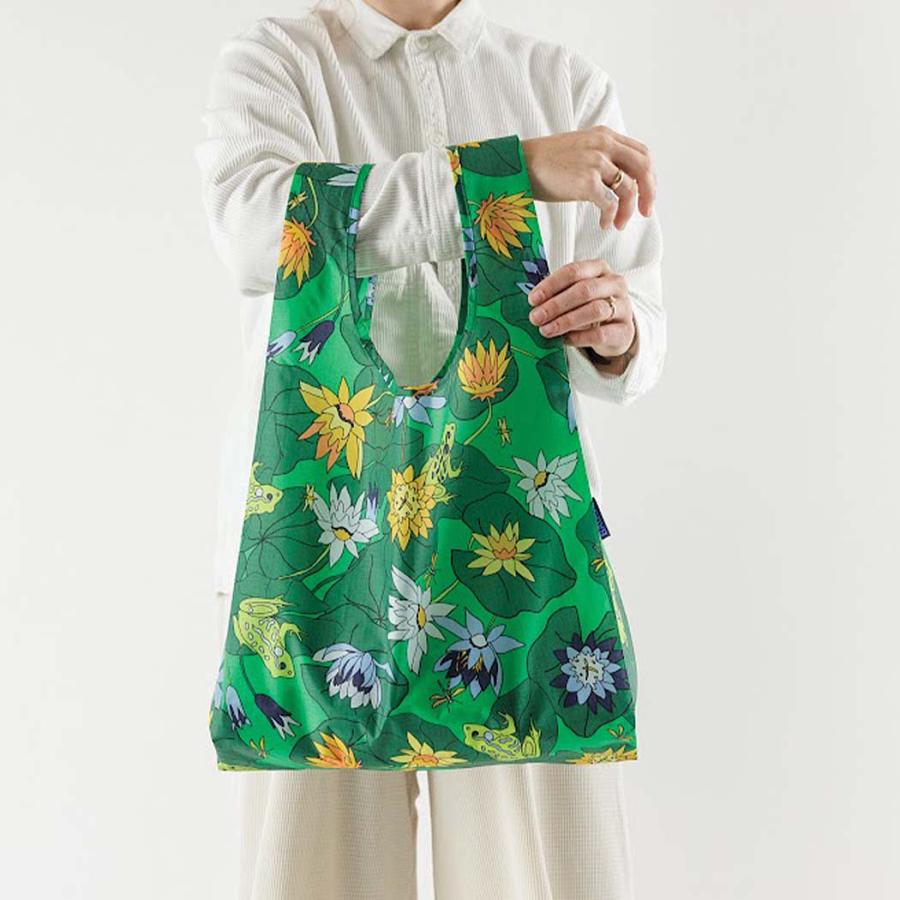 BAGGU バグー STANDARD エコバッグ ロータスｘフロッグ バッグ a4 レディース 軽量 2023年 新色 洗濯可能 折り畳み コンパクト 大容量 レジバッグ 買い物 大き… | BAGGU | 02