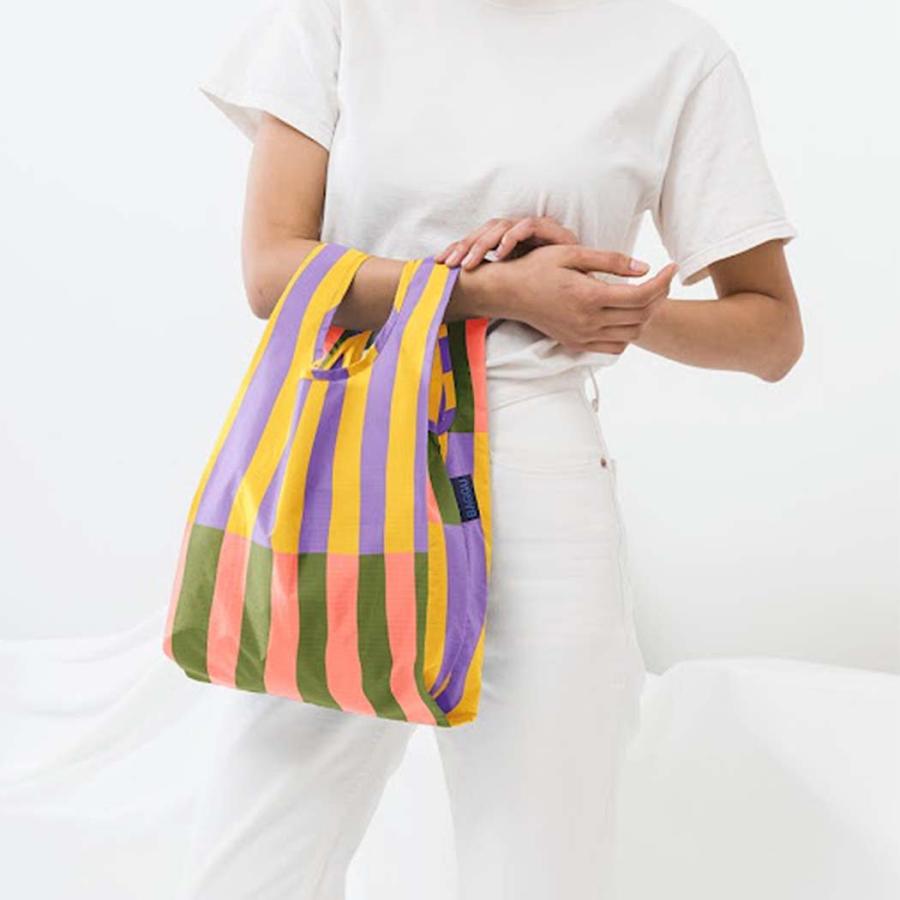 BAGGU バグー BABY エコバッグ キルトストライプ 2023年 新色 ベビー 洗濯可能 折り畳み コンパクト 軽量 ミニ コンビニ レジ袋型 入園 入学 準備 サブバッグ … | BAGGU | 02