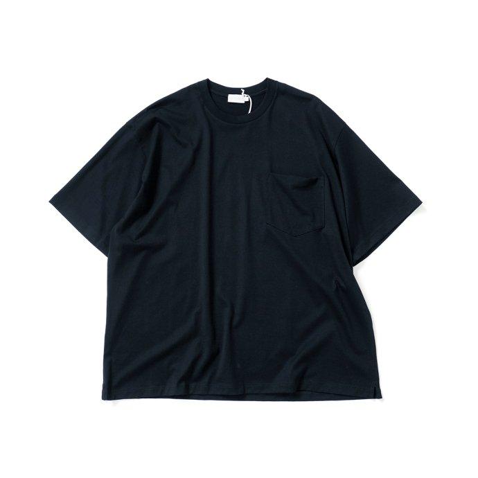 handvaerk ハンドバーク / 60/2 クルーネックポケットビッグTシャツ - Black | handvaerk