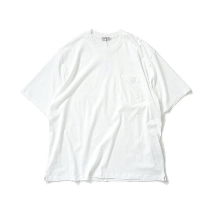 handvaerk ハンドバーク / 60/2 クルーネックポケットビッグTシャツ - White | handvaerk