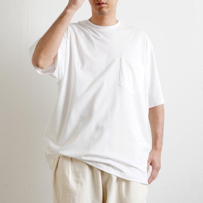 handvaerk ハンドバーク / 60/2 クルーネックポケットビッグTシャツ - White | handvaerk | 05