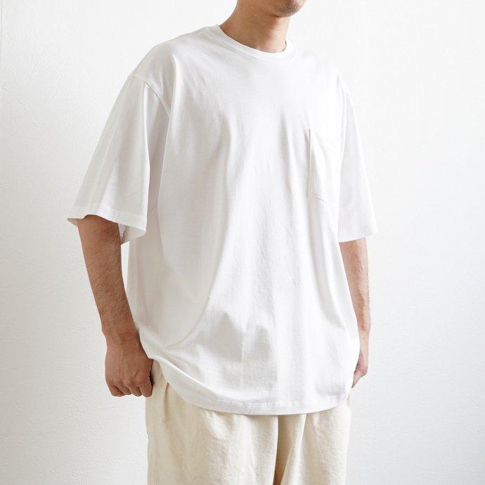 handvaerk ハンドバーク / 60/2 クルーネックポケットビッグTシャツ - White | handvaerk | 06