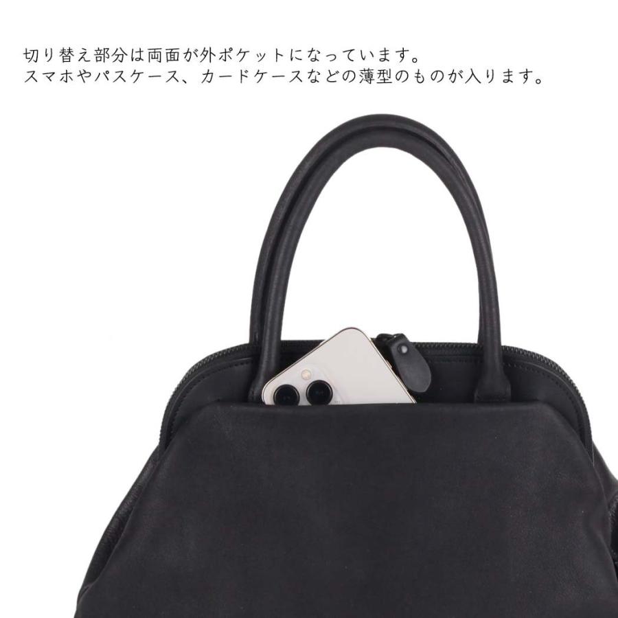 Ense (アンサ) / pens502 gamaguchi bag S ガマグチ 2Way レザー バッグ - ブラック | Ense | 04