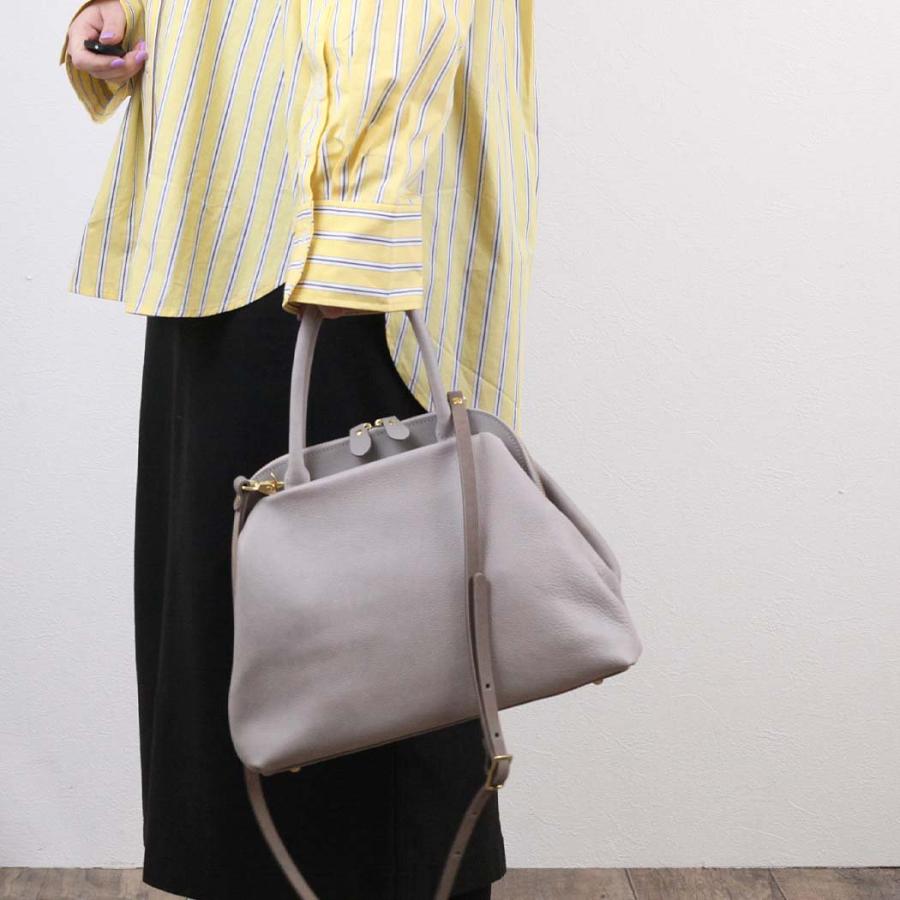 Ense (アンサ) / pens502 gamaguchi bag S ガマグチ 2Way レザー バッグ - グレージュ | Ense | 10