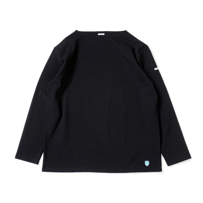 オーシバル ORCIVAL オーバーサイズ コットンロード フレンチ バスク シャツ BLACK 無地 ブラック B211 フランス製 サイズ7 サイズ8 ビッグサイズ メンズサイ… | ORCIVAL