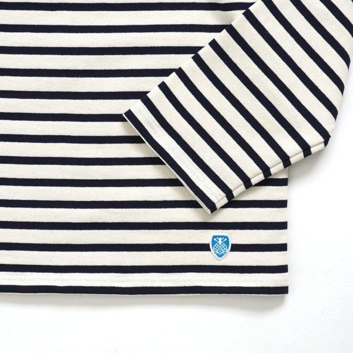 オーシバル ORCIVAL オーバーサイズ コットンロード フレンチ バスク シャツ ECRU x MARINE 生成 ／ ネイビー B211 フランス製 サイズ7 サイズ8 ビッグサイズ … | ORCIVAL | 03