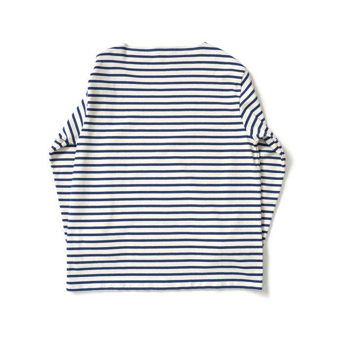 オーシバル ORCIVAL オーバーサイズ コットンロード フレンチ バスク シャツ ECRU x INDIGO 生成 ／ ブルー B211 フランス製 サイズ7 サイズ8 ビッグサイズ メ… | ORCIVAL | 01